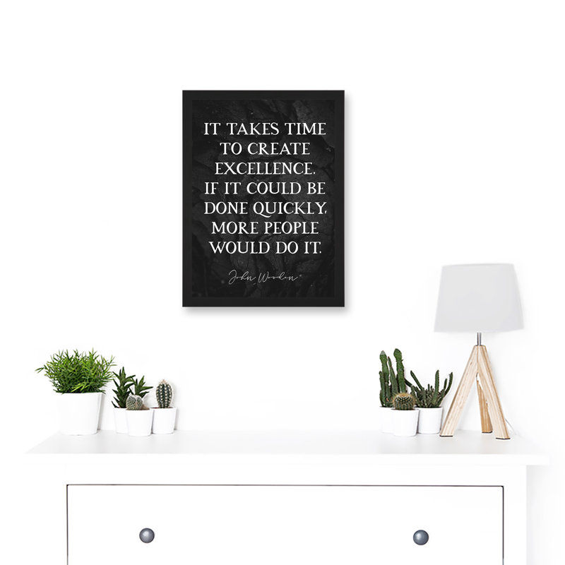 Takes Time To Create Excellence Basketball Coach Inspiring Sports - Single Picture Frame Print