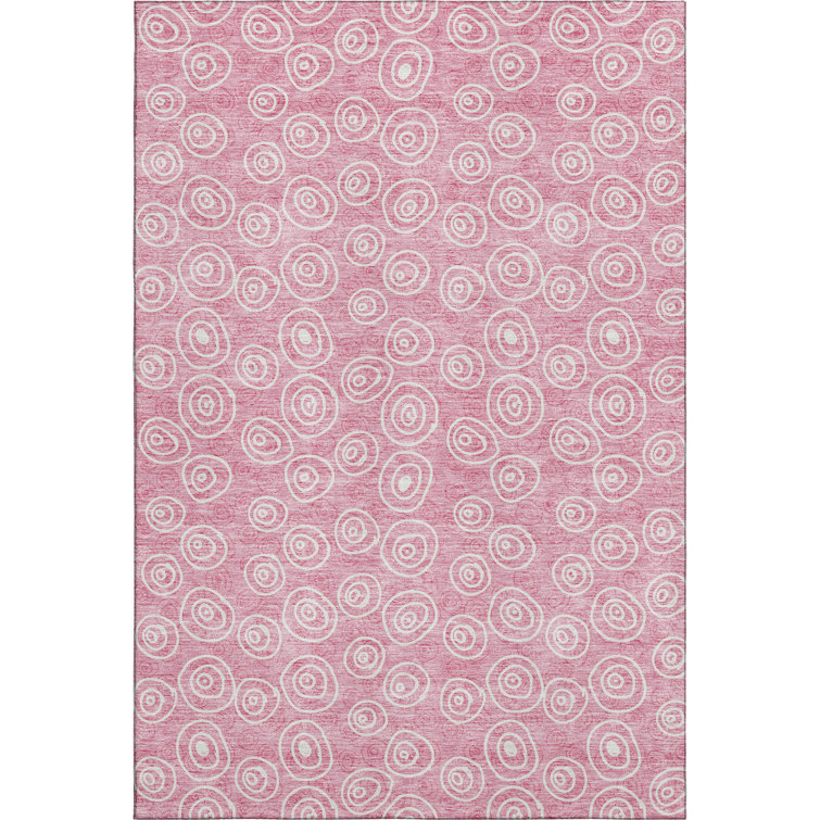 Premium Machine Washable Prisco Pink Rug