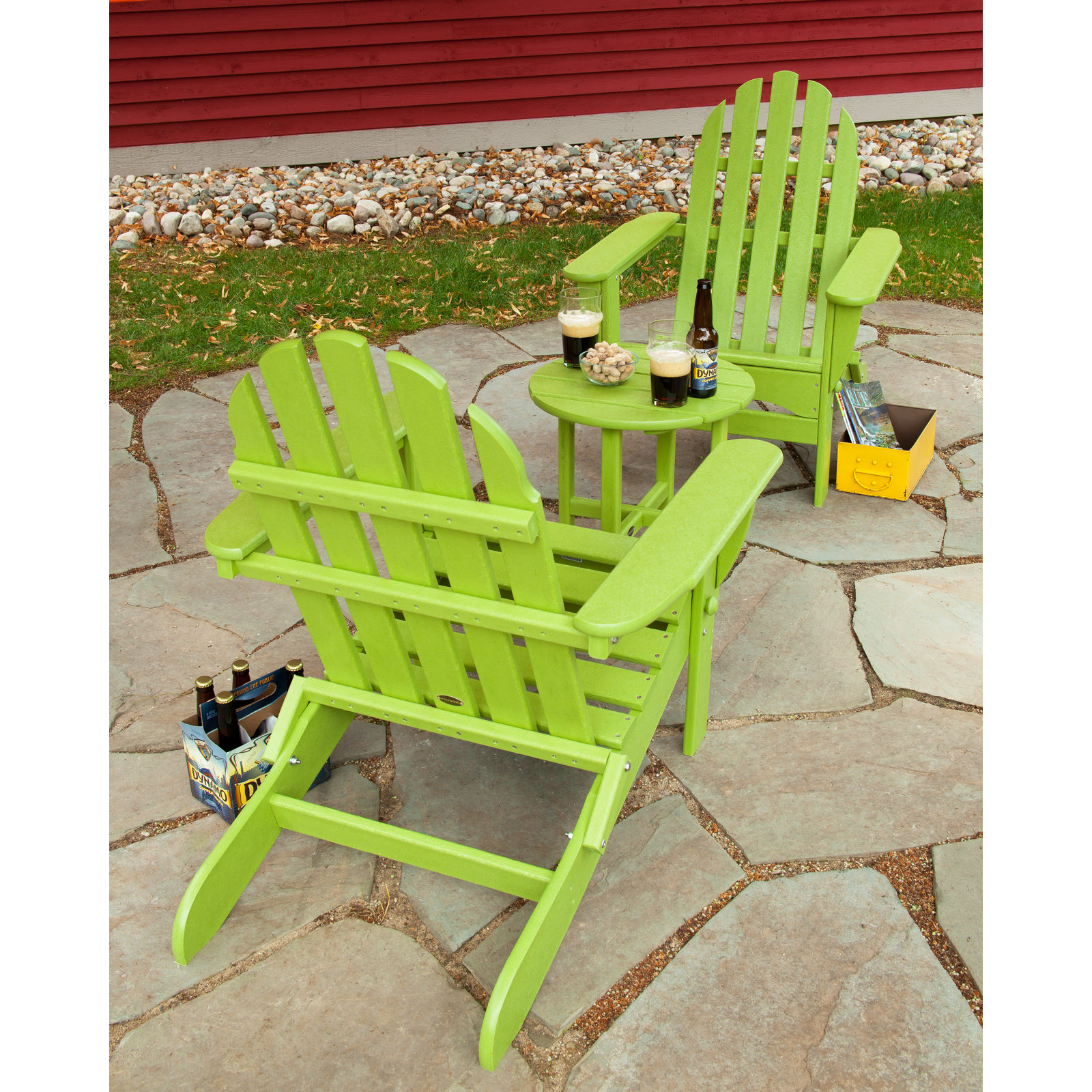 POLYWOOD® Classic Adirondack 2-Person Patio Seating Group, Lime