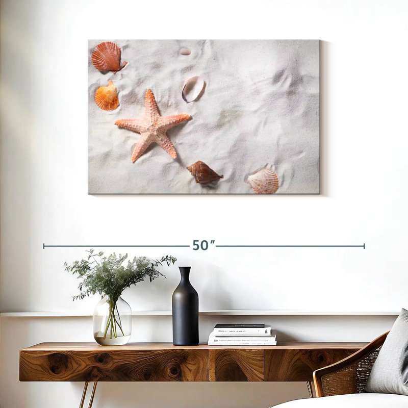 Beach seashells and starfish Aletra, H 24 po x l 36 po