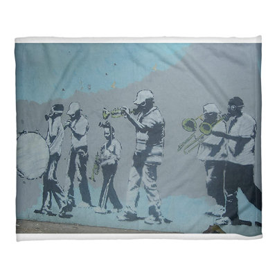 Banksy Sewn Throw Blanket