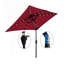 Parasol rectangulaire extérieur de 3 x 2 m avec éclairage solaire DEL, manivelle et bouton-poussoir d'inclinaison, idéal pour le jardin, la cour et la piscine.