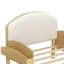 Structure de lit simple avec tête de lit tapissier en bois, tête de lit courbée et rembourrée avec pieds arqués et tablettes de rangement latérales, lit plateforme moderne pour la chambre à coucher, aucun sommier nécessaire