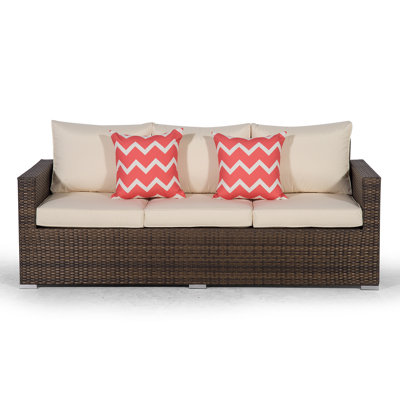Villar 201cm Wide Rectangle Patio Sofa with Cushions