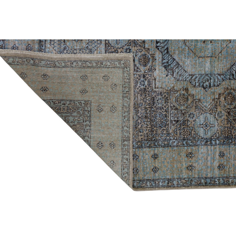 Hand Knotted Wool Area Rug in Beige