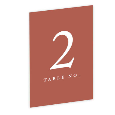 Koyal Wholesale Terracotta Wedding Table Numbers 1–20, 4X6 Seating Cards