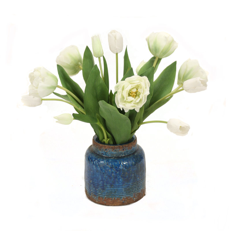 Arrangement floral perroquet tulipe en pot
