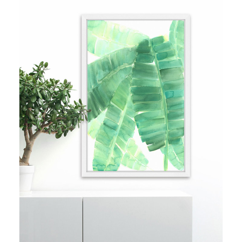 « banane leave fans ii », reproduction d’art encadrée, H 18 po x l 12 po