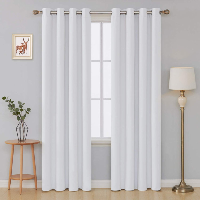 Borunda Room Darkening Curtain Single Panel, 26" W x 84" L, Off White