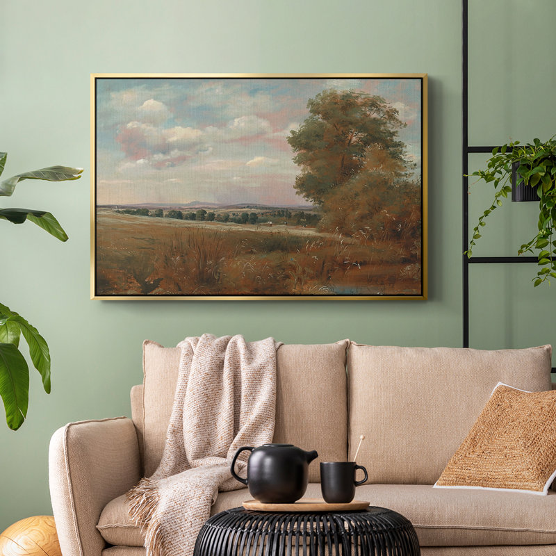 Paysage à Hampstead, avec Harrow au loin, v. 1849-1855 - John Constable - Toile tendue avec châssis encadrée, 24 po x 36 po