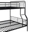 Lit superposé double au-dessus de grand lit contemporain noir - structure robuste, pouvant accueillir plusieurs lits en fer, construction stable, s'adapte aux adolescents-57095177