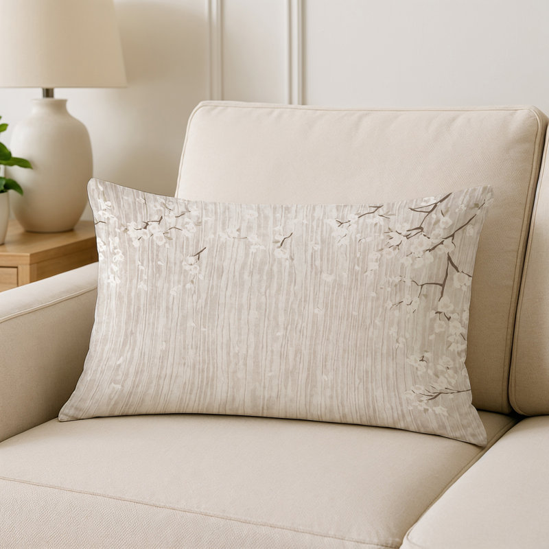 Coussin décoratif intérieur / extérieur gris Modern Modern, Gris / beige / brun clair abstrait 9, Rectangle H 25 po x l 18 po
