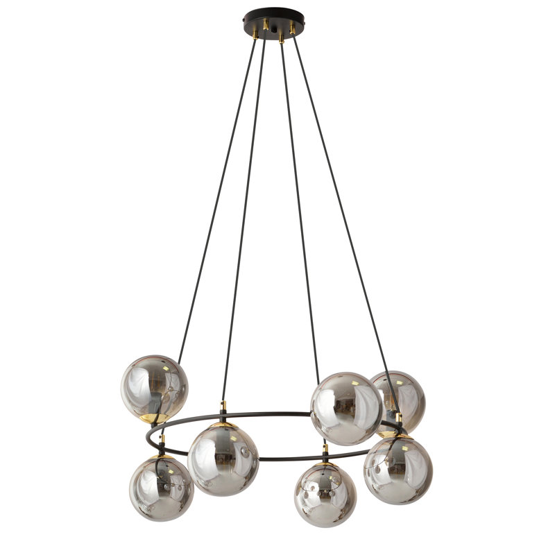 Odin 8 - Light Waggon Wheel Chandelier, Graphite