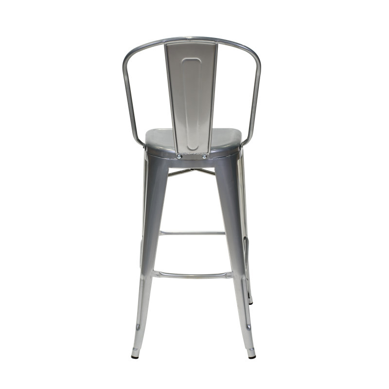 Steel Counter Stool with Steel Frame, Gunmetal Gray