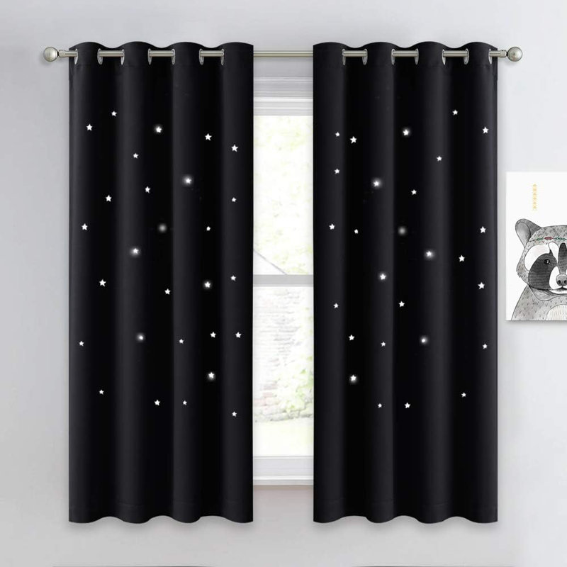 Rideau occultant Star, Noir, L 52 po x L 63 po