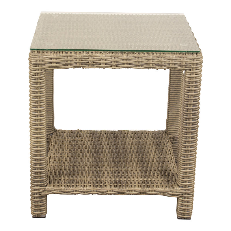 Bakary Square Glass Outdoor Side Table