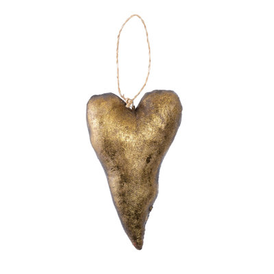 Canvas Heart w/Gold Leafing Home Decorations Valentines