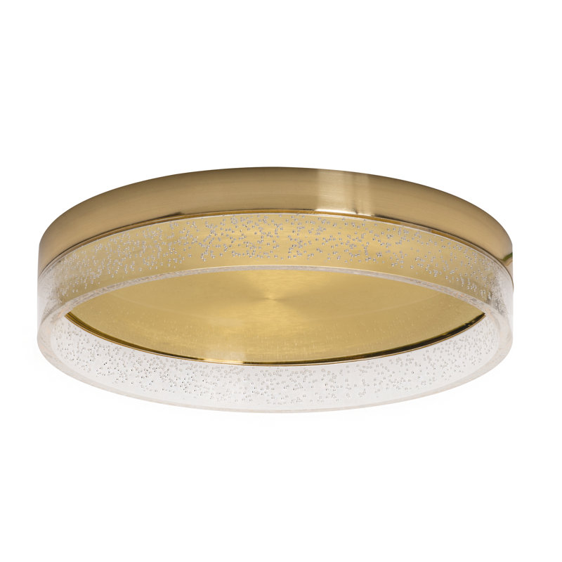Riendeau Acrylic Flush Mount, 3.13" H x 15.75" W x 15.75" D, Satin Brass