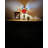 Markar Tiffany Mini Table Lamp Red Orange Blue Stained Glass Rose Flowers LED Bulb Included 8"W*8"D*15'H
