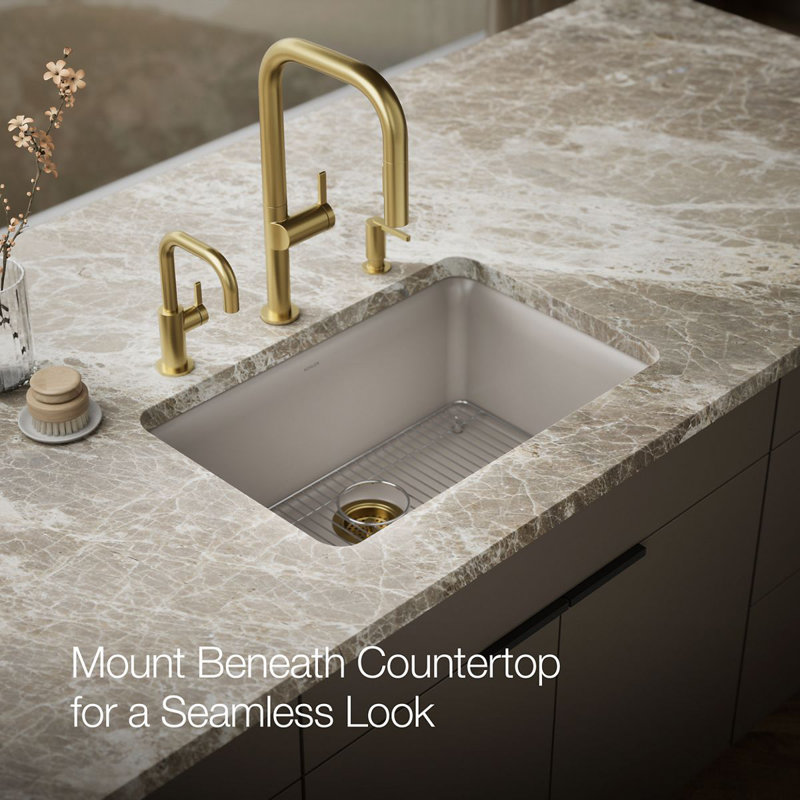 Cairn® Neoroc 27-1/2" x 18-5/16" x 9-1/2" Undermount Kitchen Sink, Matte Taupe