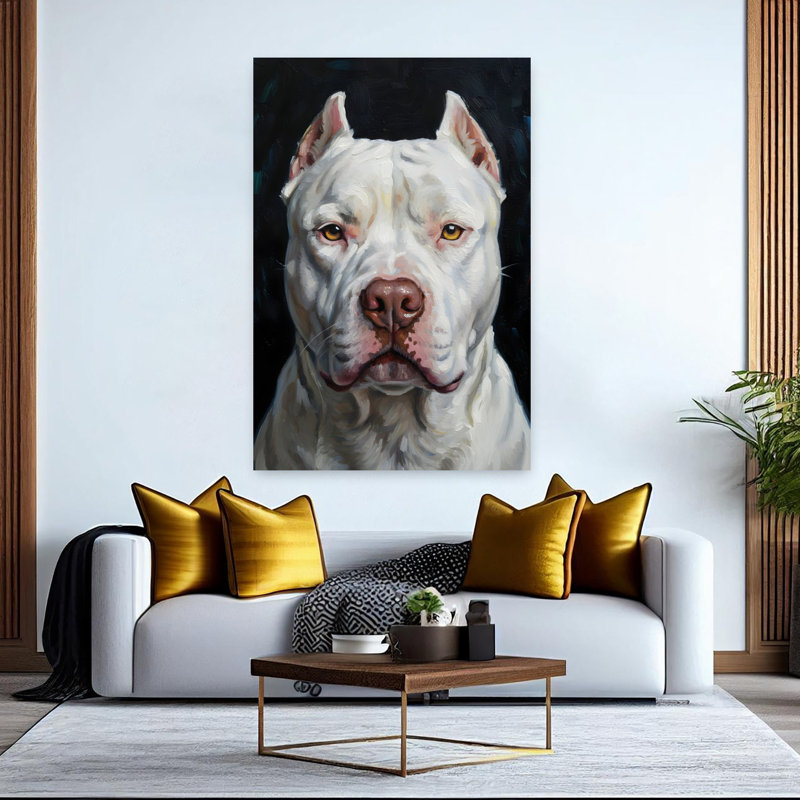 Art mural Dogo Argentino, H 60 po x l 40 po