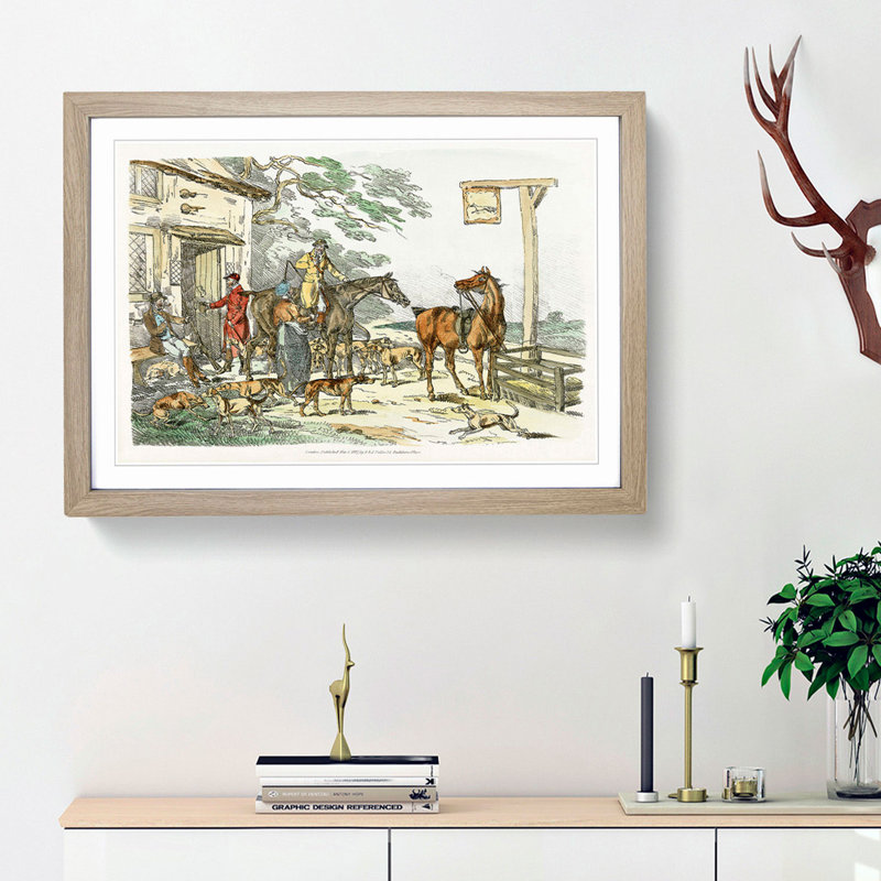 Before The Hunt by Henry Alken - Single Picture Frame Painting, 33cm H x 45cm W x 2cm D, Oak Framed