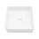 16" Square Fluted White Ceramic Vessel Bathroom Sink, Modern Above-Counter Basin with Vertical Ribbed Design for Contemporary Bathrooms