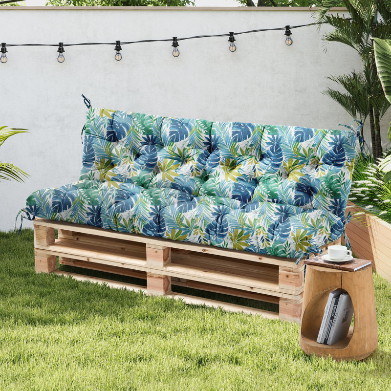  Waterproof Outdoor Bench Cushion Set With Backrest 48"X40"X4", Patio Seat Cushion For Lounger, Swing & Hammock, All-Weather High-Density Foam Outdoor Cushion For Garden Porch Poolside,Floral