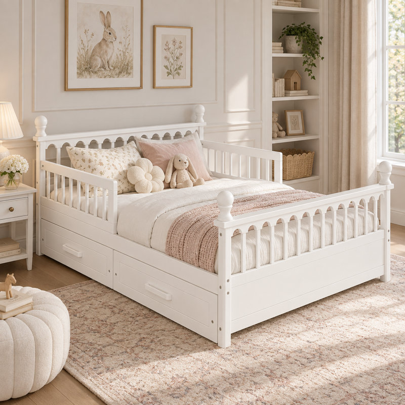 Lit plateforme pour enfant Sawyer, Lit simple, Blanc