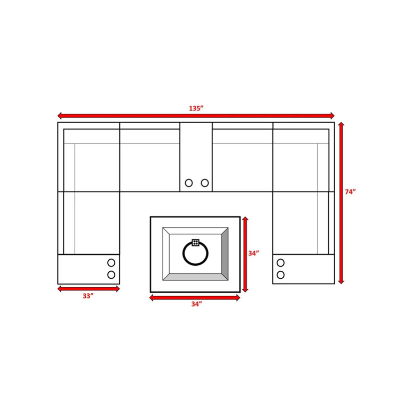 Ensemble de conversation de patio en osier pour 4 personnes avec coussins entièrement assemblé