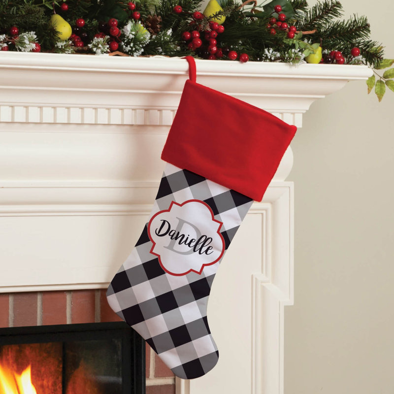 Personalized Gingham Stocking, Yes