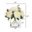 Arrangement de fleurs de pivoines artificielles mélangées dans un vase en verre avec de l'eau artificielle (crème)-1505443485