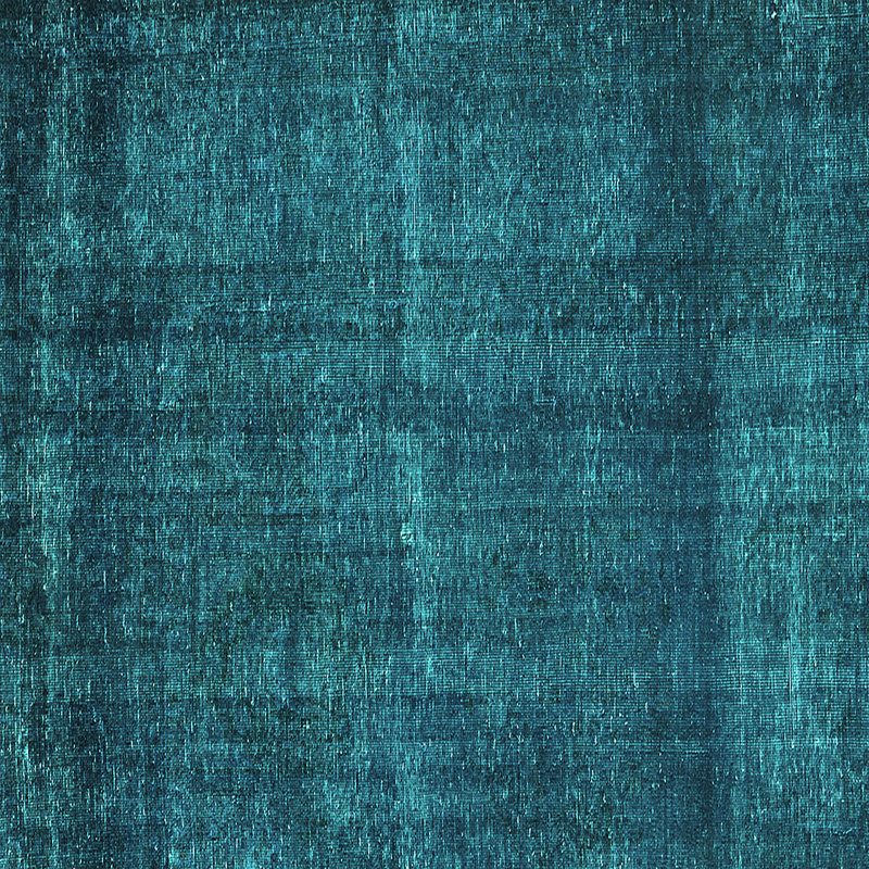 Tapis en laine / polyester tissé à la machine Danne - bleu sarcelle / bleu marine, Carré 8 pi