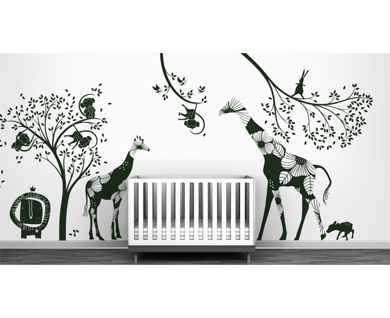 Décalcomanie murale jungle baby, Vert Noël