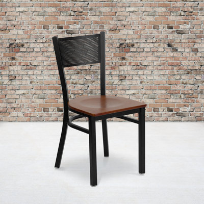 Prompton Hercules Series Grid Back Metal Restaurant Chair