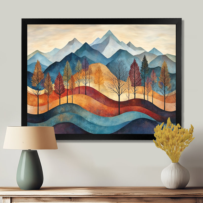 «Gerwyn Autumn Mountains In The Canopy I», reproduction d'art sur toile, Reproduction d'une seule photo avec cadre, Noir