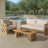 Ensemble de conversation pour patio en teck et jacinthe 3 personnes Skipper