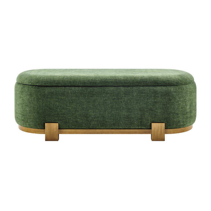 Lajeune Fabric Storage Bench, Seneca Green