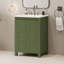 Petit meuble-lavabo de style rétro avec lavabo en céramique, portes à fermeture en douceur, tablette réglable pour économiser de l'espace et salle de bain organisée