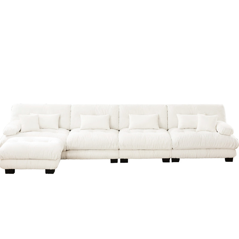 Canapé modulaire 4 pièces en chenille pour la vie - modulaire avec revêtement et coussins décoratifs, 4