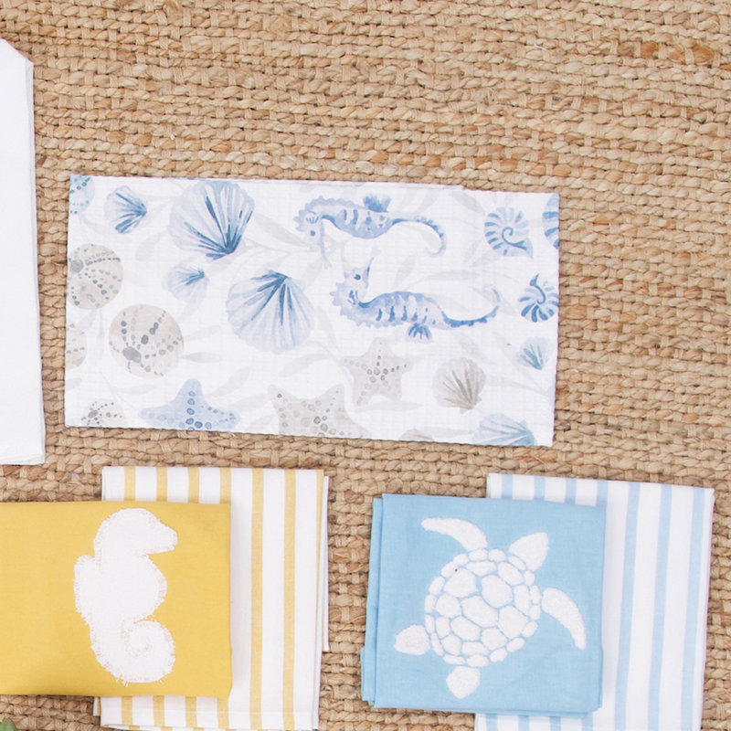 27" x 18" Under the Sea Kitchen and Bathroom Graphic Print Hand Towel