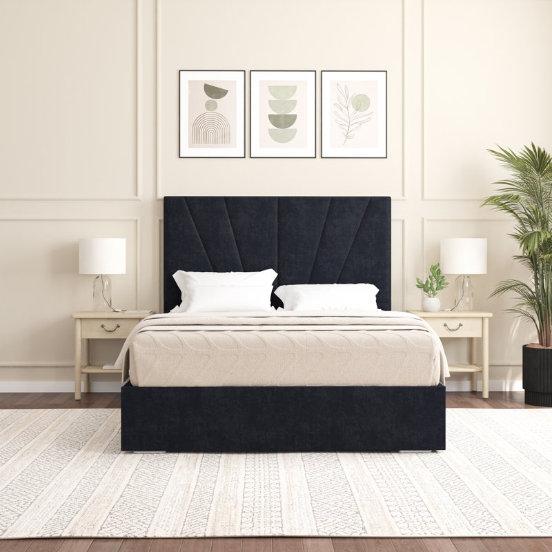 Alahnna Upholstered Bed Frame    , Black, Single (3')