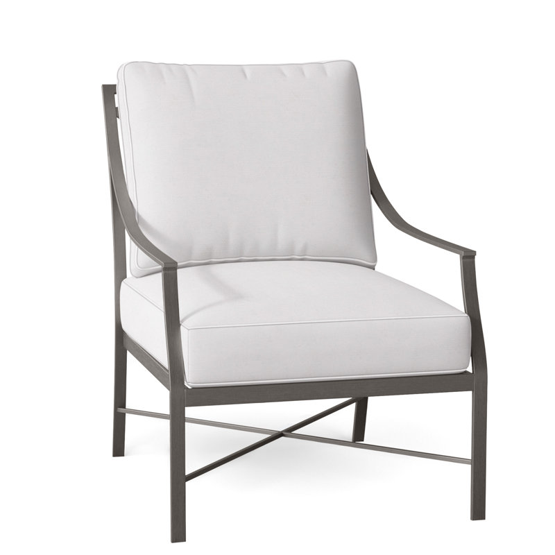 Méridienne d'extérieur en aluminium forgé Monaco, Gris ardoise, Welt, Sunbrella® ‑ lin neige