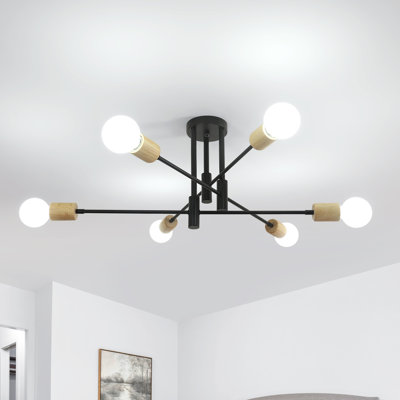 Modern 72 CM 6-Light Sputnik Semi Flush Ceiling Light