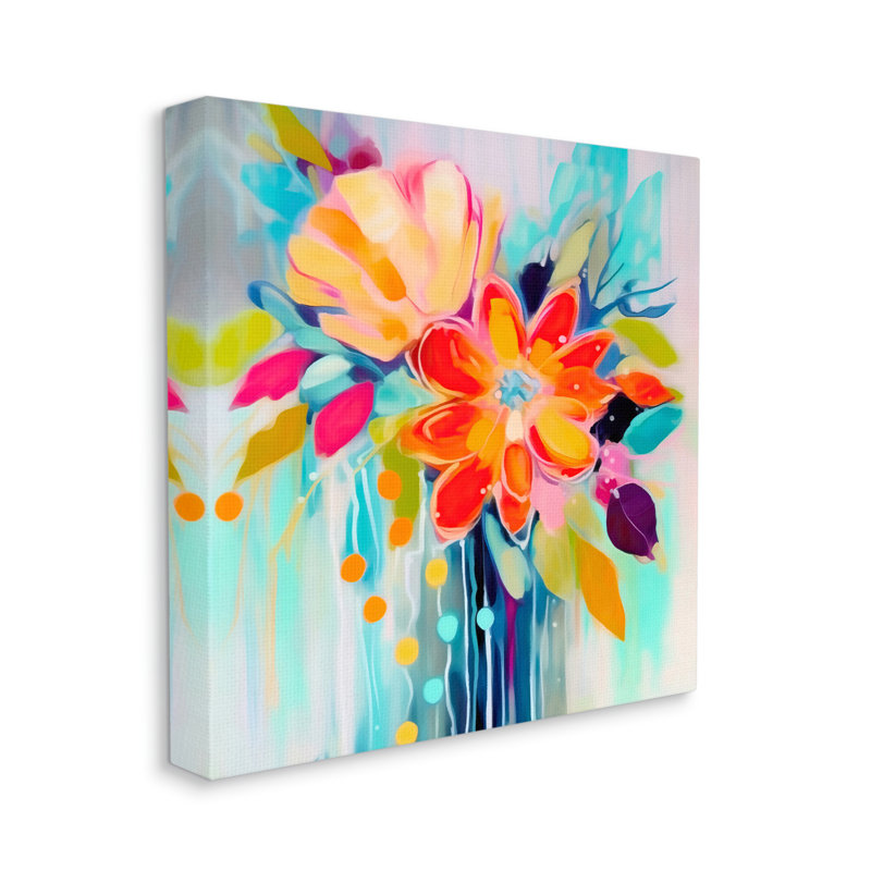 «Vivid Modern Flowers On Canvas» par Andrea Haase, reproduction, H 24 po x l 24 po x P 1,5 po
