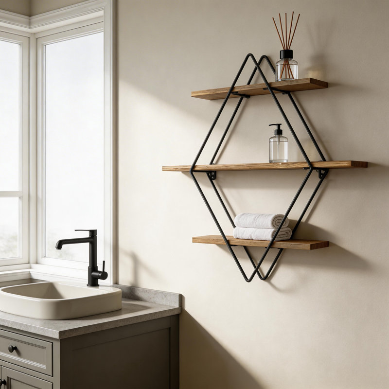 Tablette flottante en bois 3 pièces Alaina