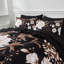 Ensemble d'édredon grand floral noir, lit botanique 7 pièces dans un sac, ensemble de literie réversible en microfibre douce avec draps, taies d'oreiller et taies décoratives