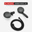 Pomme de douche double combinée avec douchette S4367k-mb - 8 modes de jet réglables, finition noir mat, système de bras de douche avec tuyau en plastique facile à nettoyer et sans enchevêtrement