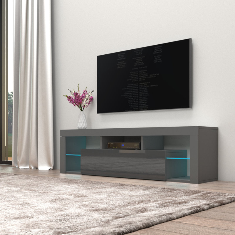 Meuble télé flottant pour téléviseur de 70 po ou moins Milano, gris