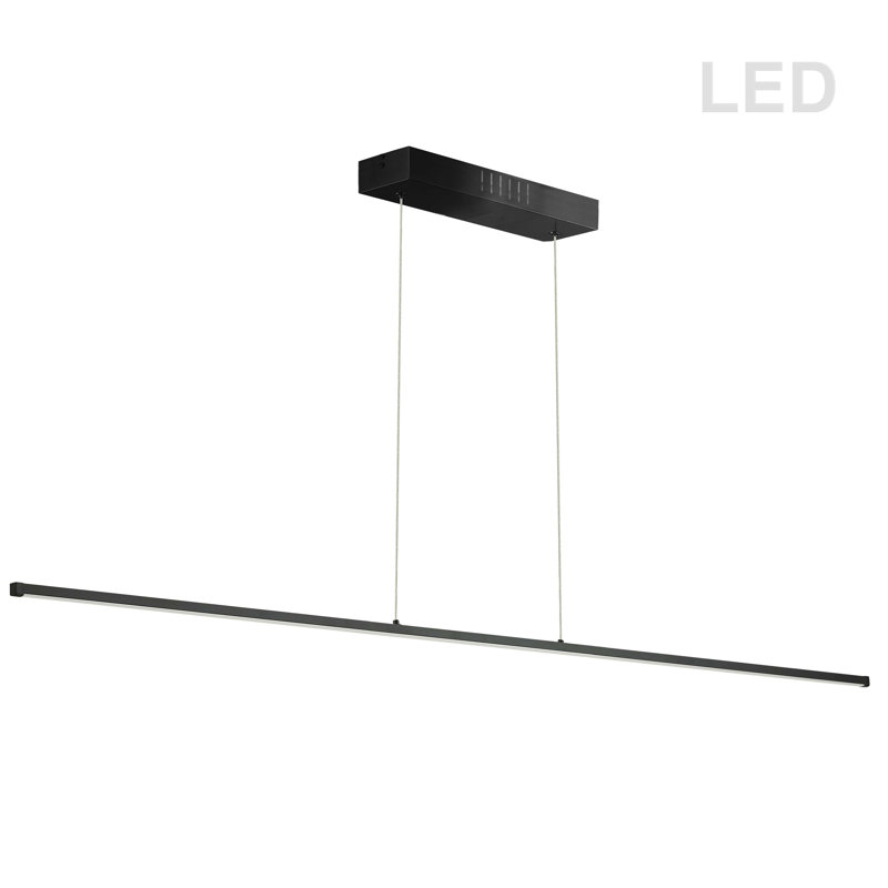 Bryanne 1 - Light LED Kitchen Island Pendant, 0.75" H x 48" W x 0.5" D, Matte White